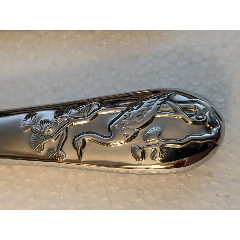 2 Reed & Barton Asian Birds French Hollow Dinner Knife 9 5/8